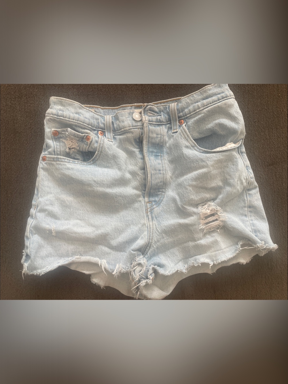 Light Wash Distressed Denim Women's Shorts